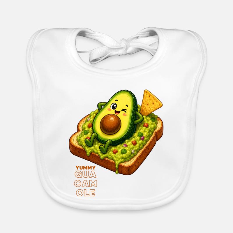 Kawaii avocado on toast Organic Baby Bibs