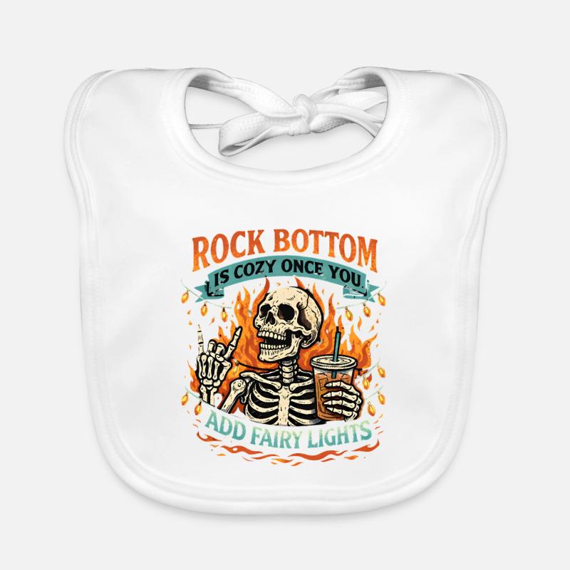 Bone Skeleton with Fairy Lights Rock Bottom Organic Baby Bibs