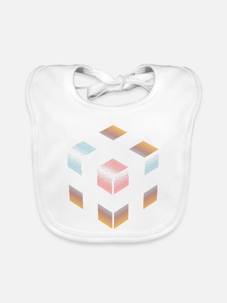 CUBE CROSSING - Baby Bio-Lätzchen - Weiß - Vorne