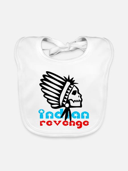 Indian Skull Revenge - Baby Bio-Lätzchen - Weiß - Vorne