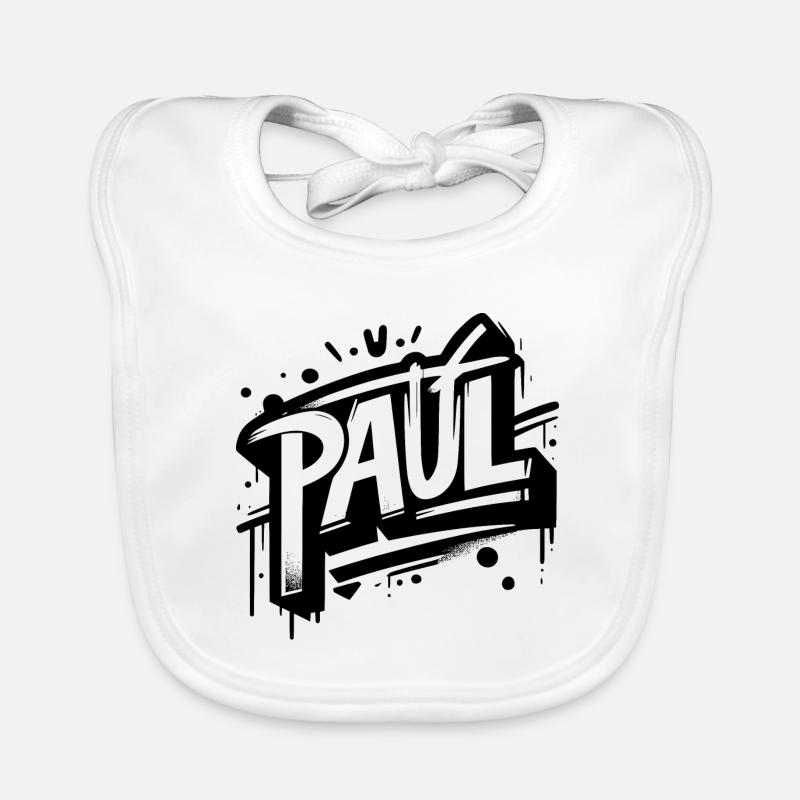 Paul Surname First Name Graffiti Organic Baby Bibs