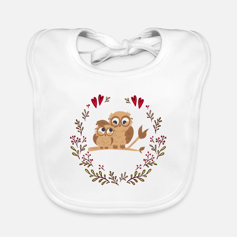 Hibou avec bébé Bavoir bio Bébé
