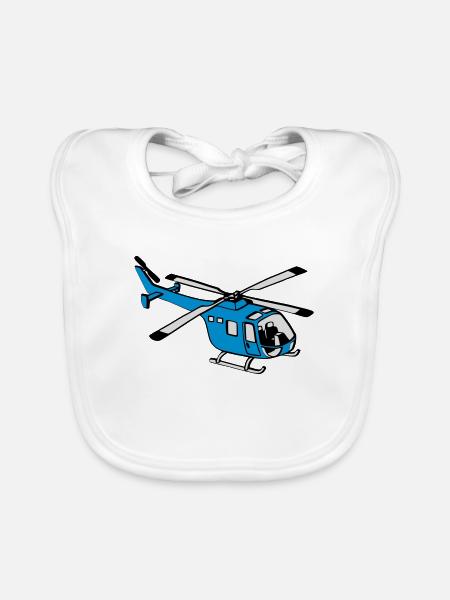 Helicopter - Organic Baby Bibs - white - Front