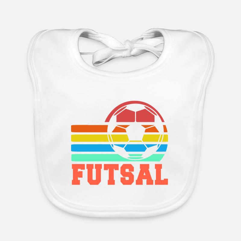 Futsal Retro Rainbow Soccer Ball Statement Baby Bio-Lätzchen