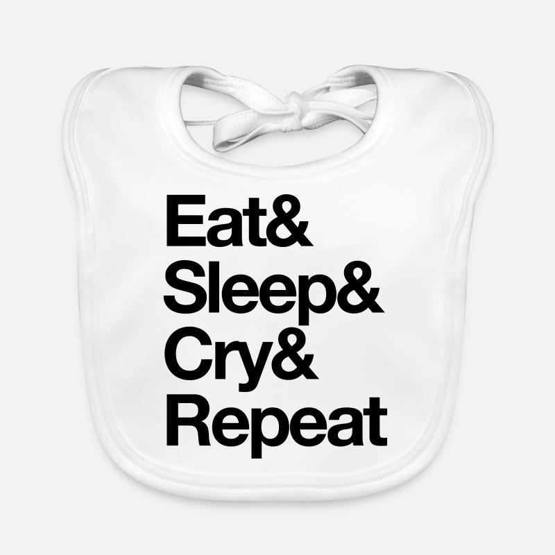 Eat Sleep Cry Repeat Organic Baby Bibs