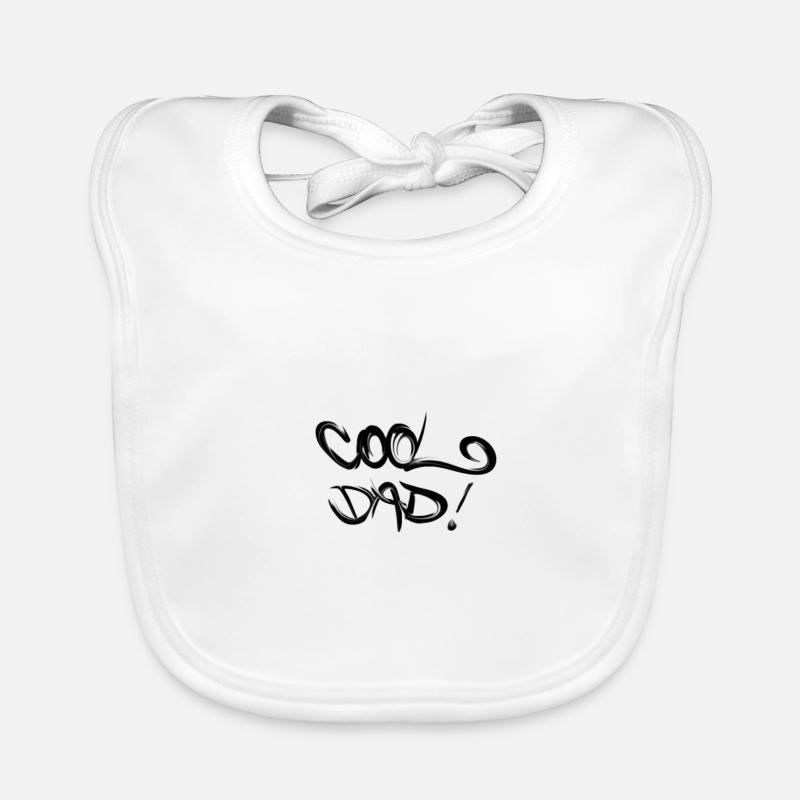 COOL DAD - Organic Baby Bibs - white