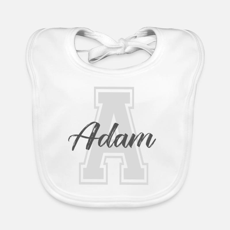 first name ADAM party name tshirt personalized adam Organic Baby Bibs