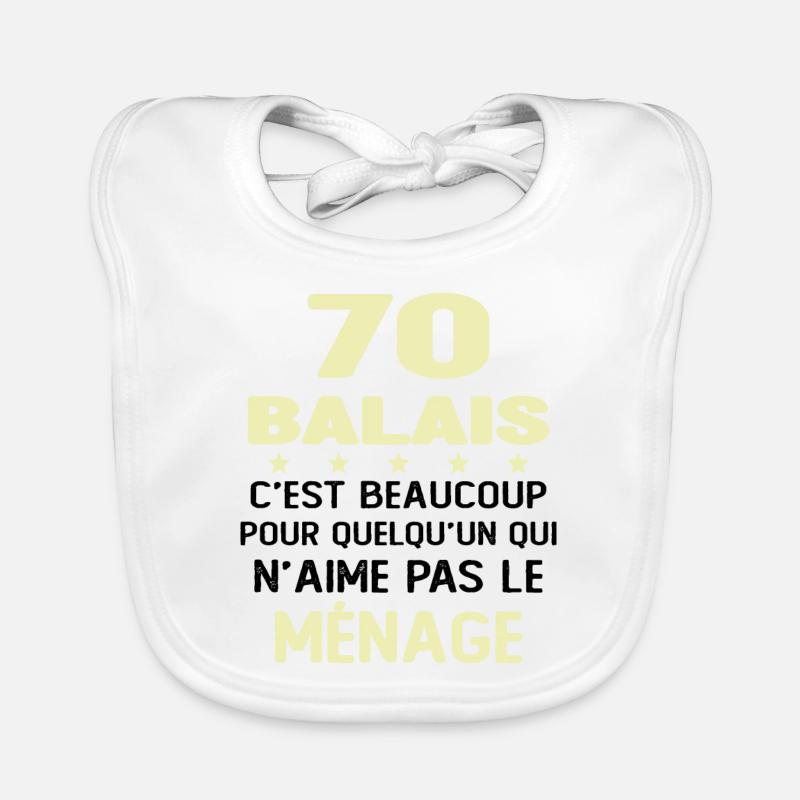 70 balais Drôle Cadeau Anniversaire 70 ans Bavoir bio Bébé