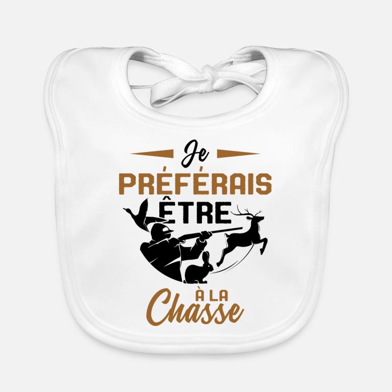 Idée Drôle De Cadeau De Chasse Pour Un Chasseur - Bavoir bio Bébé - blanc