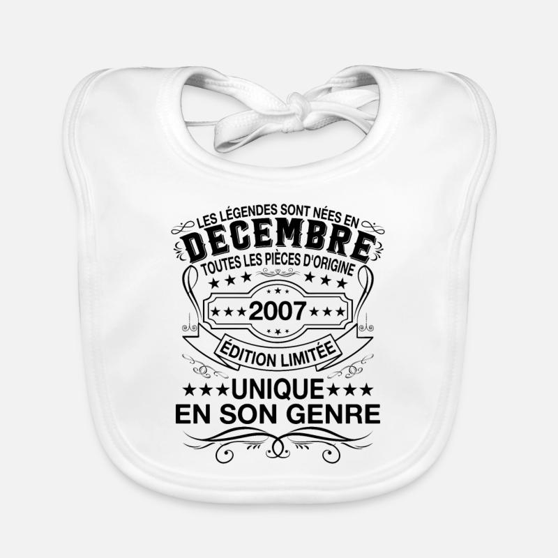 Les légendes sont nées en Décembre 2007 Cadeau Bavoir bio Bébé