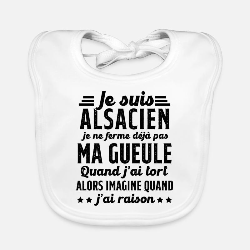 Alsacien je ferme pas ma gueule humour alsace Bavoir bio Bébé