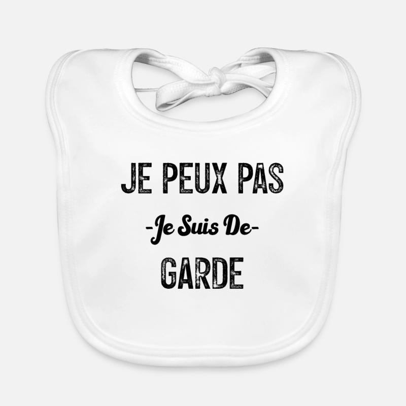 Je peux pas je suis de garde Bavoir bio Bébé
