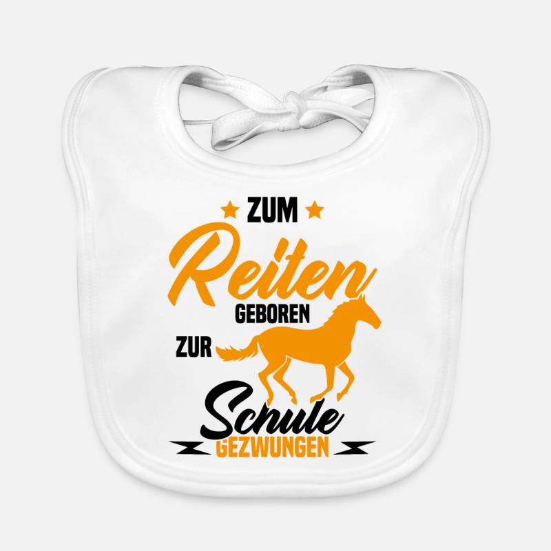 Né pour monter à cheval forcé à aller a l'école Bavoir bio Bébé