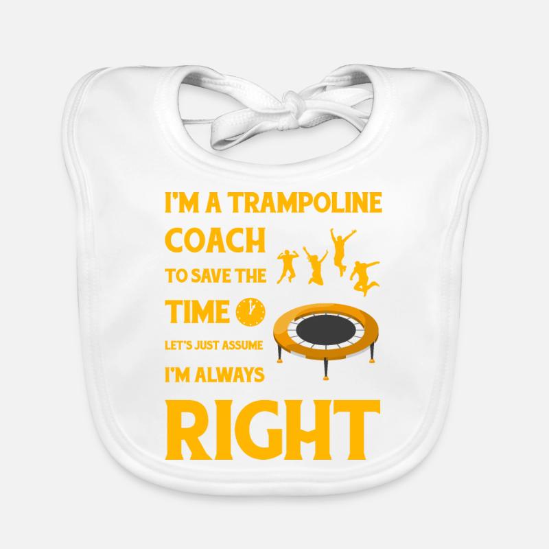 Trampolin-Trainer - Baby Bio-Lätzchen - Weiß