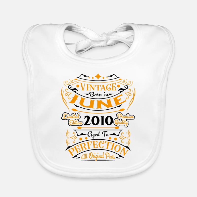Juni 2010 Vintage Geburtstag Retro Geschenk Baby Bio-Lätzchen
