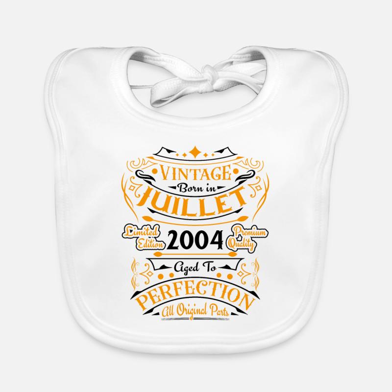 2004 Vintage Retro July 2004 Anniversary Organic Baby Bibs