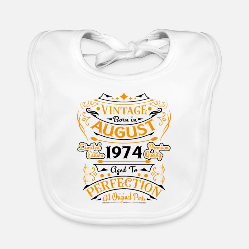 Vintage August 1974 Retro Geburtstagsgeschenk Baby Bio-Lätzchen
