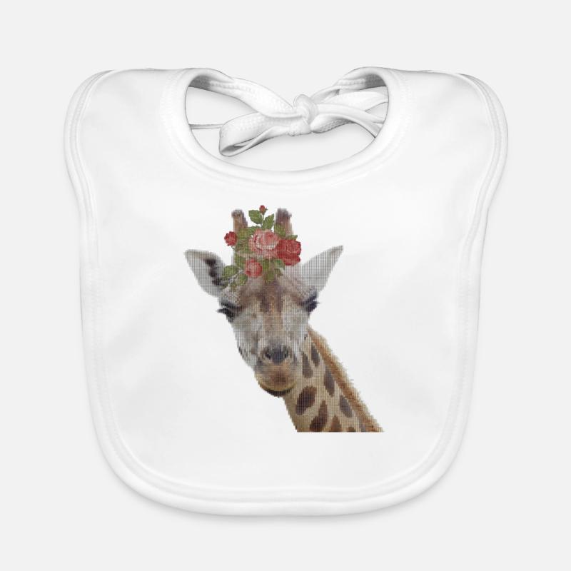 Giraffe Pixel Design Organic Baby Bibs