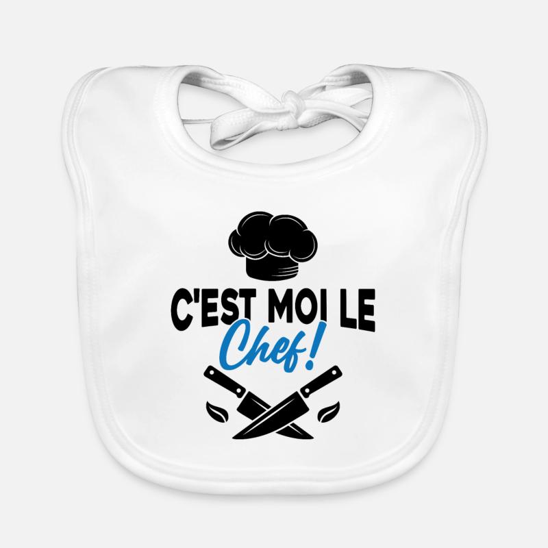 C'est moi le chef Toque de cuisinier Bavoir bio Bébé