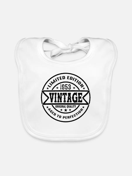 1953 Vintage Original 1953 Cadeau D'anniversaire - Bavoir bio Bébé - blanc