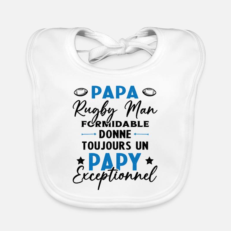 Papa Rugbyman Formidable Papy Exceptionnel Cadeau Bavoir bio Bébé