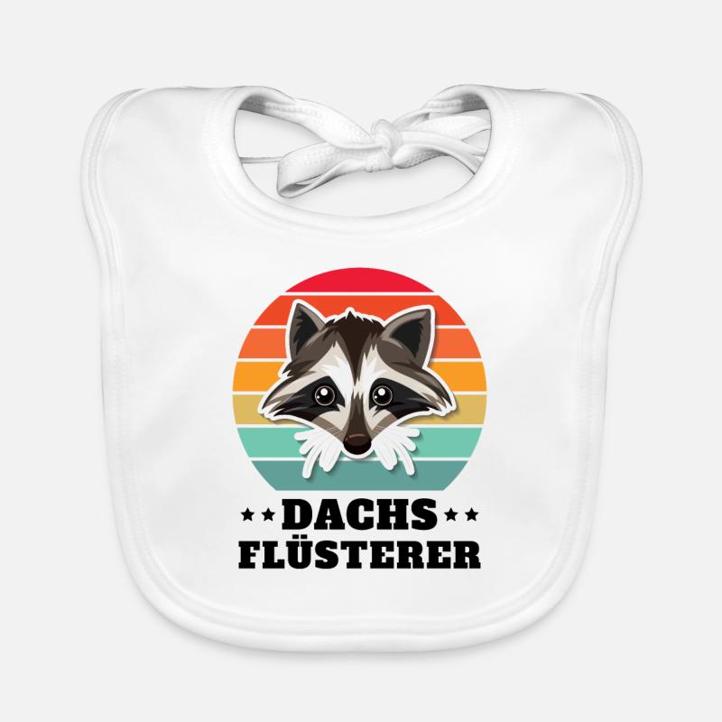 Dachs Flüsterer Retro Geschenk - Baby Bio-Lätzchen - Weiß