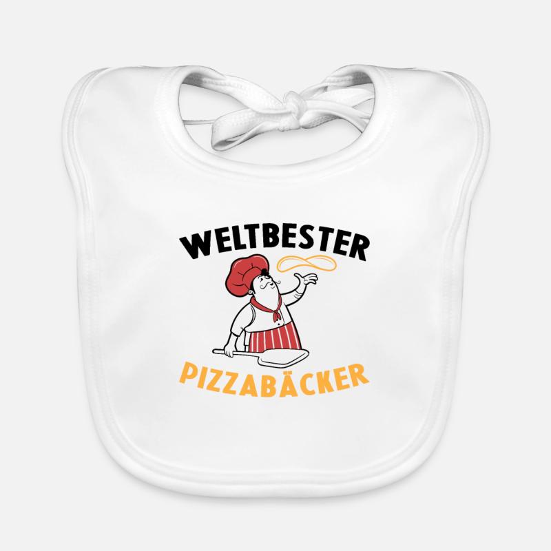 Weltbester Pizzabäcker Pizza Geschenkidee Kochen Baby Bio-Lätzchen