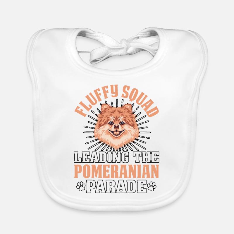 Fluffy Squad leading the Pomeranian Parade Organic Baby Bibs