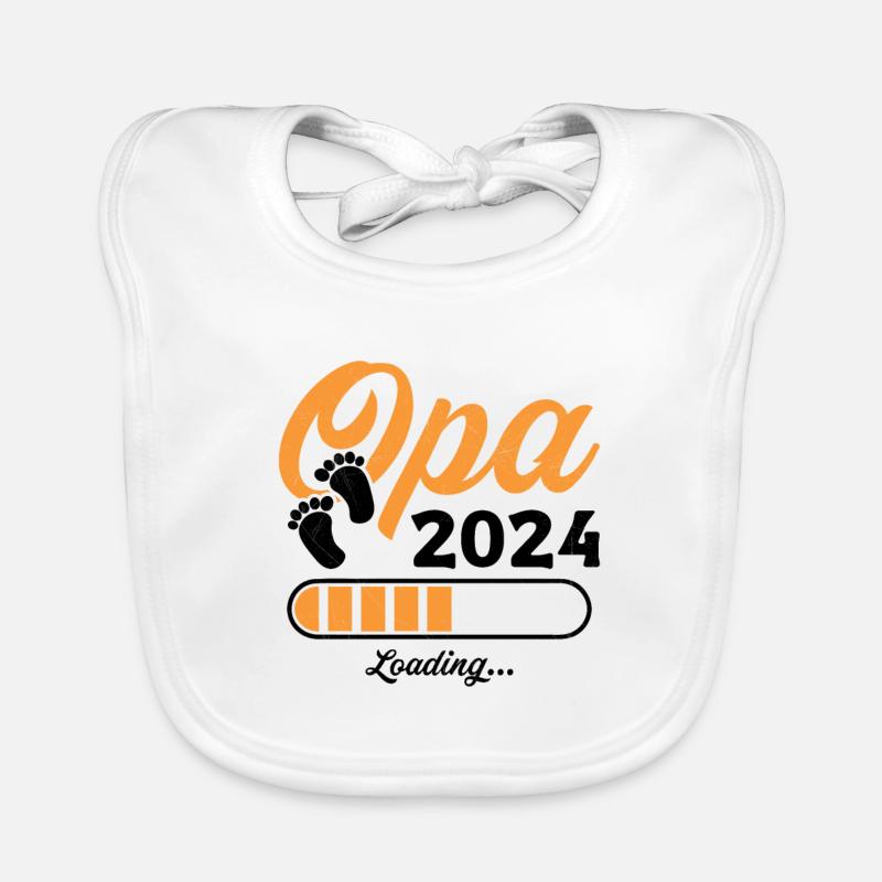 Werdender Opa 2024 Opa loading Geschenk Männer Baby Bio-Lätzchen