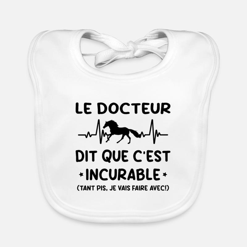 Cheval - c'est incurable Bavoir bio Bébé