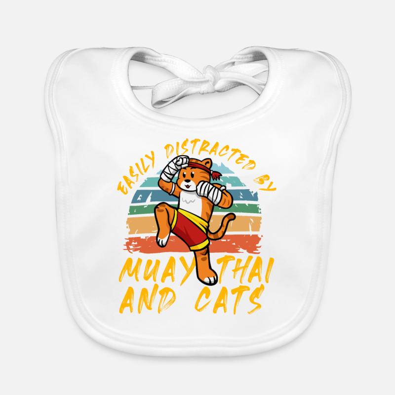 Facilement distrait par le Muay Thai et les chats Bavoir bio Bébé
