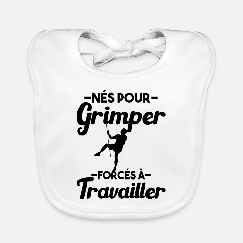 Né Pour Grimper Escaladeur Humour Cadeau Bavoir bio Bébé