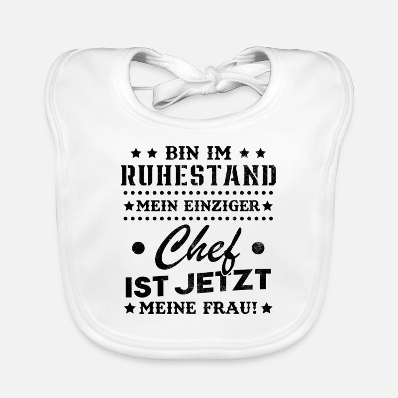 Ich bin im Ruhestand Rentner 2024 2025 2026 Baby Bio-Lätzchen