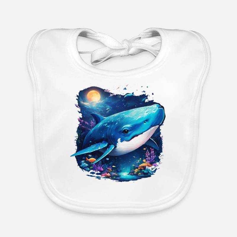 Blue Whale Organic Baby Bibs