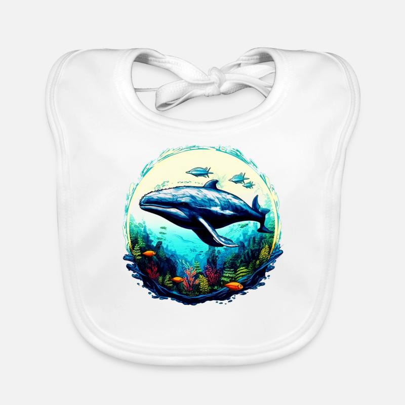 Blue Whale Organic Baby Bibs