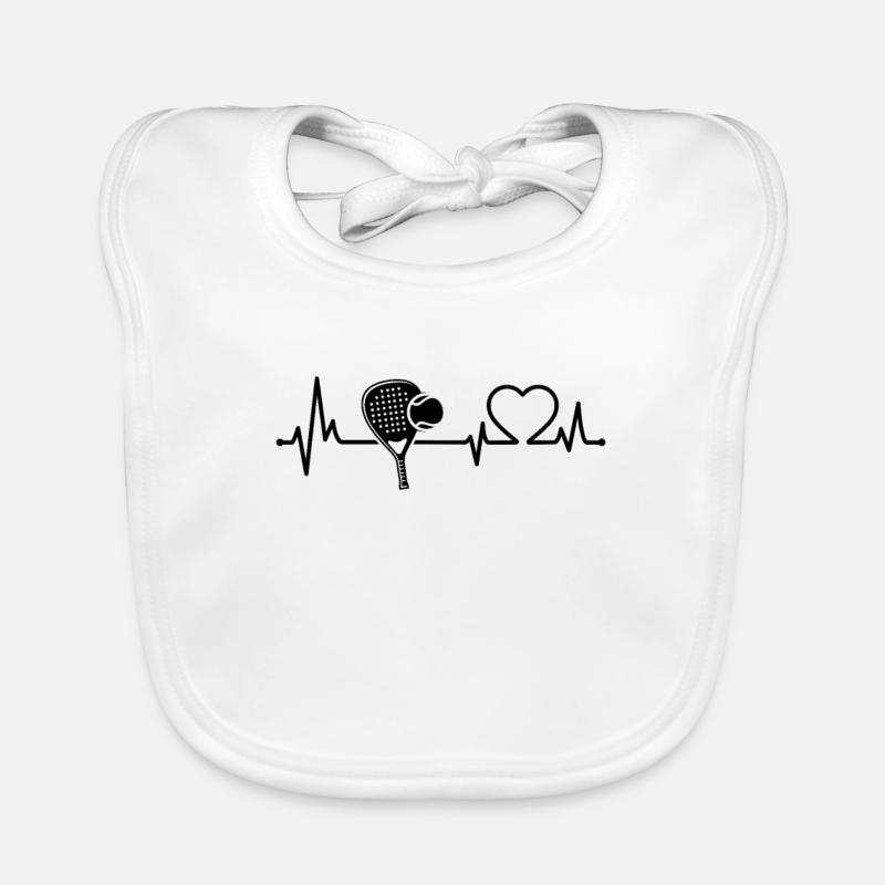 Heartbeat Padel Player Organic Baby Bibs