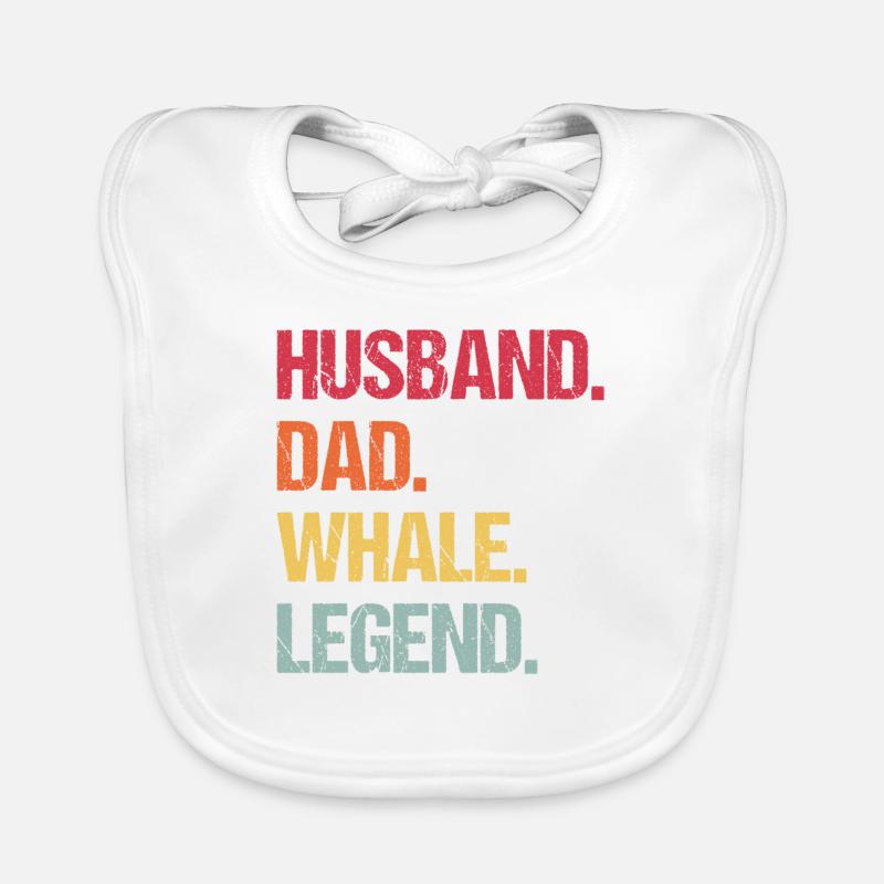 Husband Dad Whale Legend Organic Baby Bibs