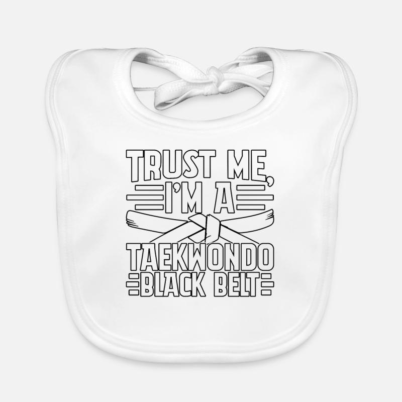 Glaub mir, ich bin ein Taekwondo-Schwarzgurt Baby Bio-Lätzchen