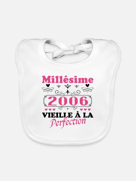 Vintage Frau 2006 Geschenk Jubiläum Humor - Baby Bio-Lätzchen - Weiß - Vorne