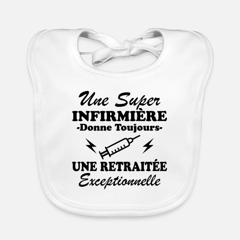 Retired Nurse Humor, Retirement Gift Organic Baby Bibs