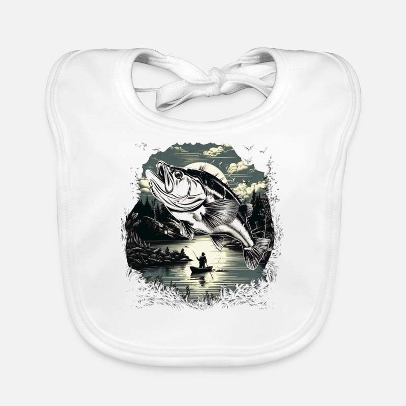 Bass Fish Organic Baby Bibs