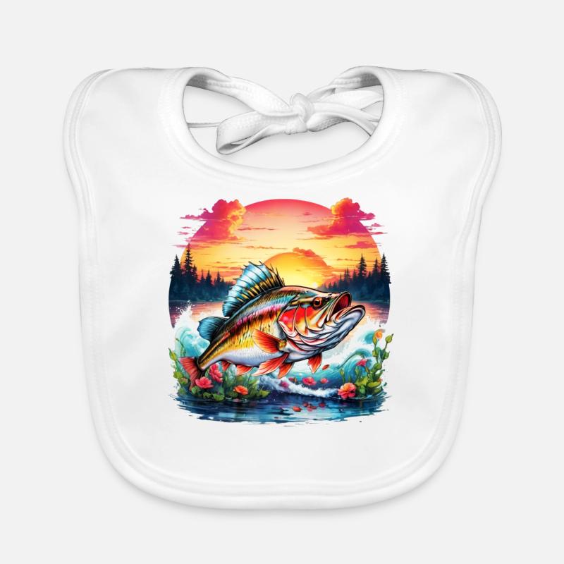 Bass Fish Organic Baby Bibs
