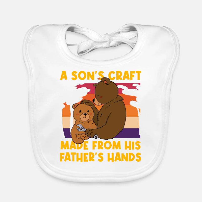 A son's Craft made from his Father's Hands Organic Baby Bibs
