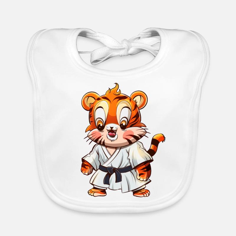 Judo Tigre - Bavoir bio Bébé - blanc