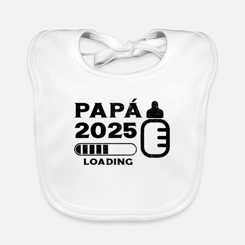 Papa 2025 Loading Geschenk Zukunft Vater Baby Bio-Lätzchen