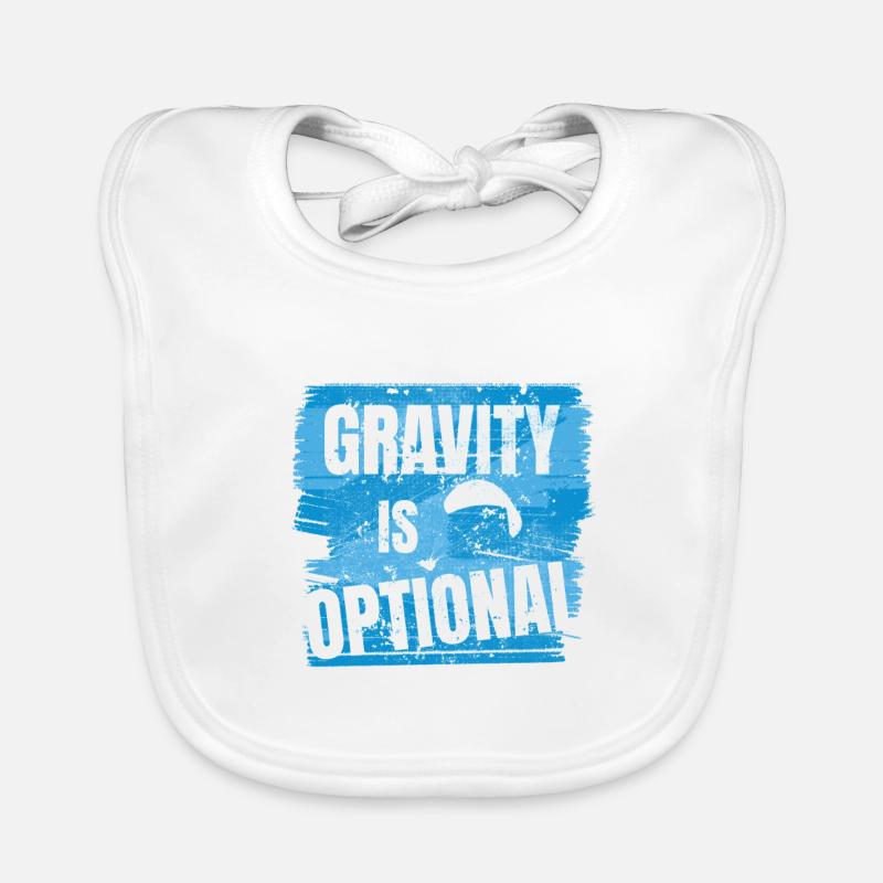 Gravity is optional - Aviator Saying Organic Baby Bibs