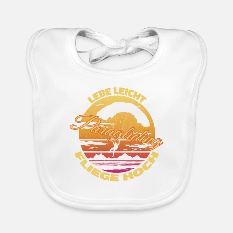 Lebe leicht, fliege hoch – Paragliding Design Baby Bio-Lätzchen