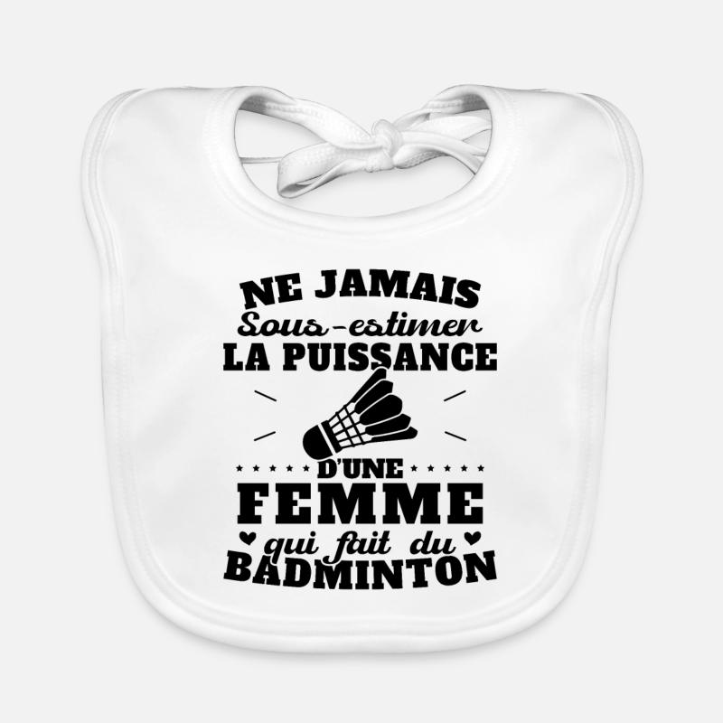 Die Kraft einer Frau, die Badminton spielt Baby Bio-Lätzchen