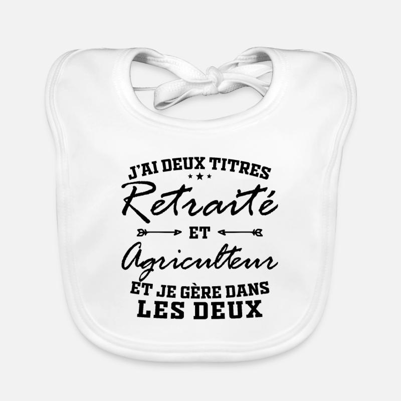 Zwei Titel: Retired und Farmer Man Gift Baby Bio-Lätzchen