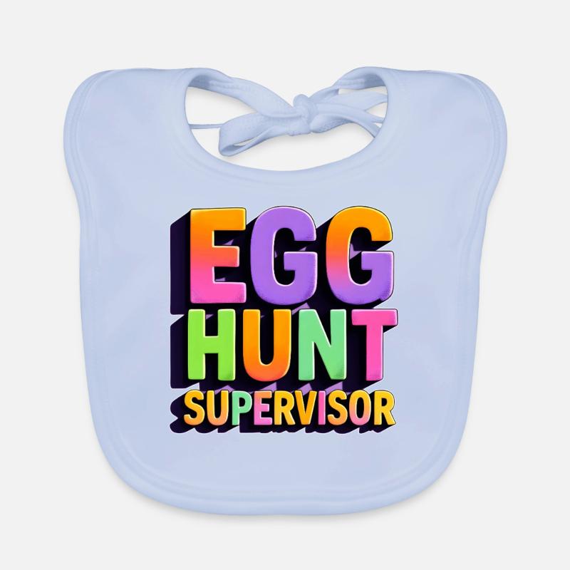 Egg Hunt Supervisor Organic Baby Bibs